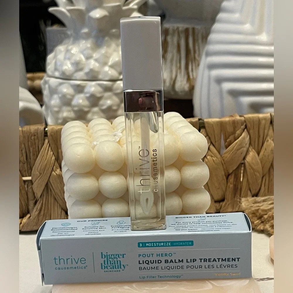 THRIVE CAUSEMETICS Pout Hero Clear Lip Gloss Balm In Vanilla Swirl